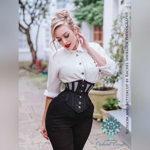 Orchard Corset Size 28 Mesh Black Underbust Corset